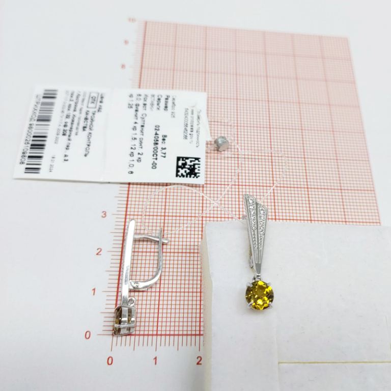 Серьги из серебра 02-4058/00СТ-00