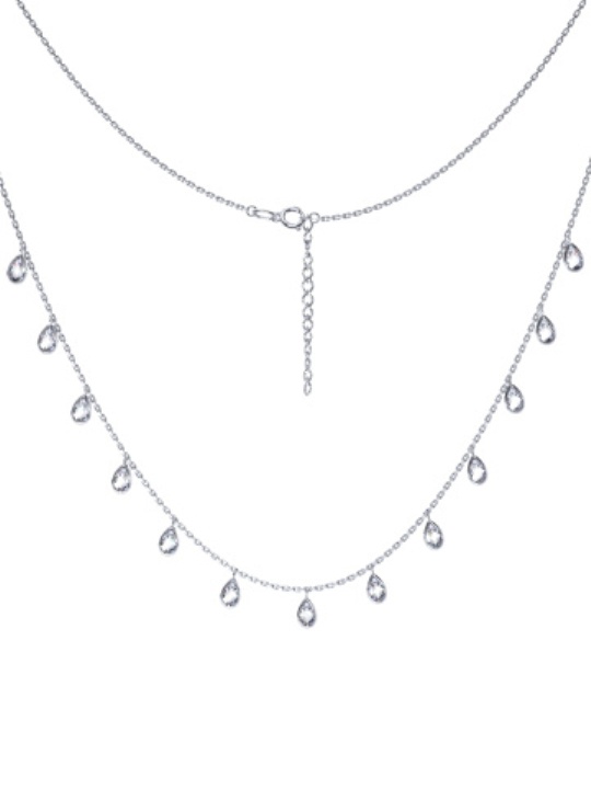 Колье из родированого серебра 925 пробы 0310466-00775