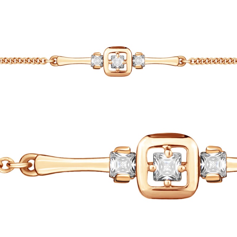 Браслет из красного золота 585 пробы 74388