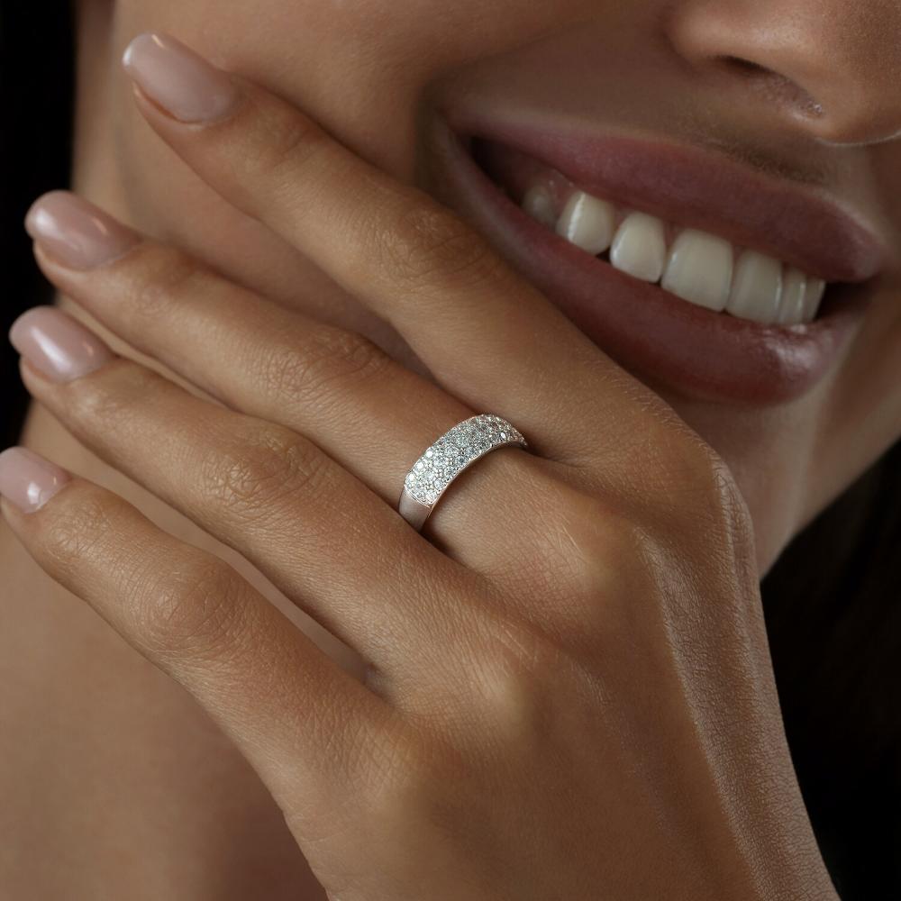Кольцо из родированного серебра 925 пробы 94010062