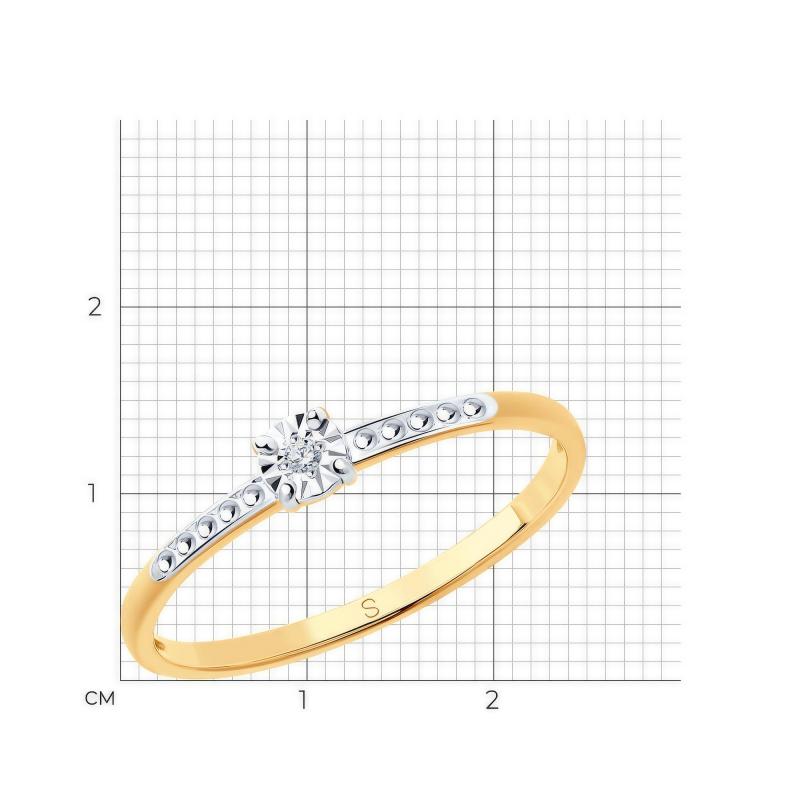 Кольцо из золота 585 пробы 1011804 с бриллиантом