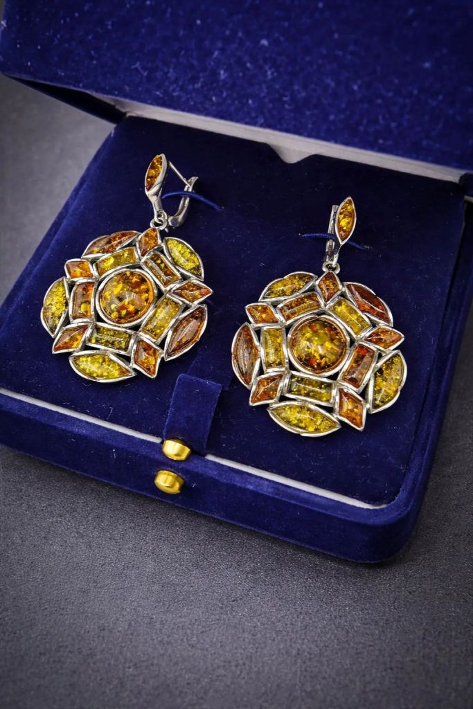 Серьги женские из родированного серебра 925 пробы 7/17 СИ-8-1/106