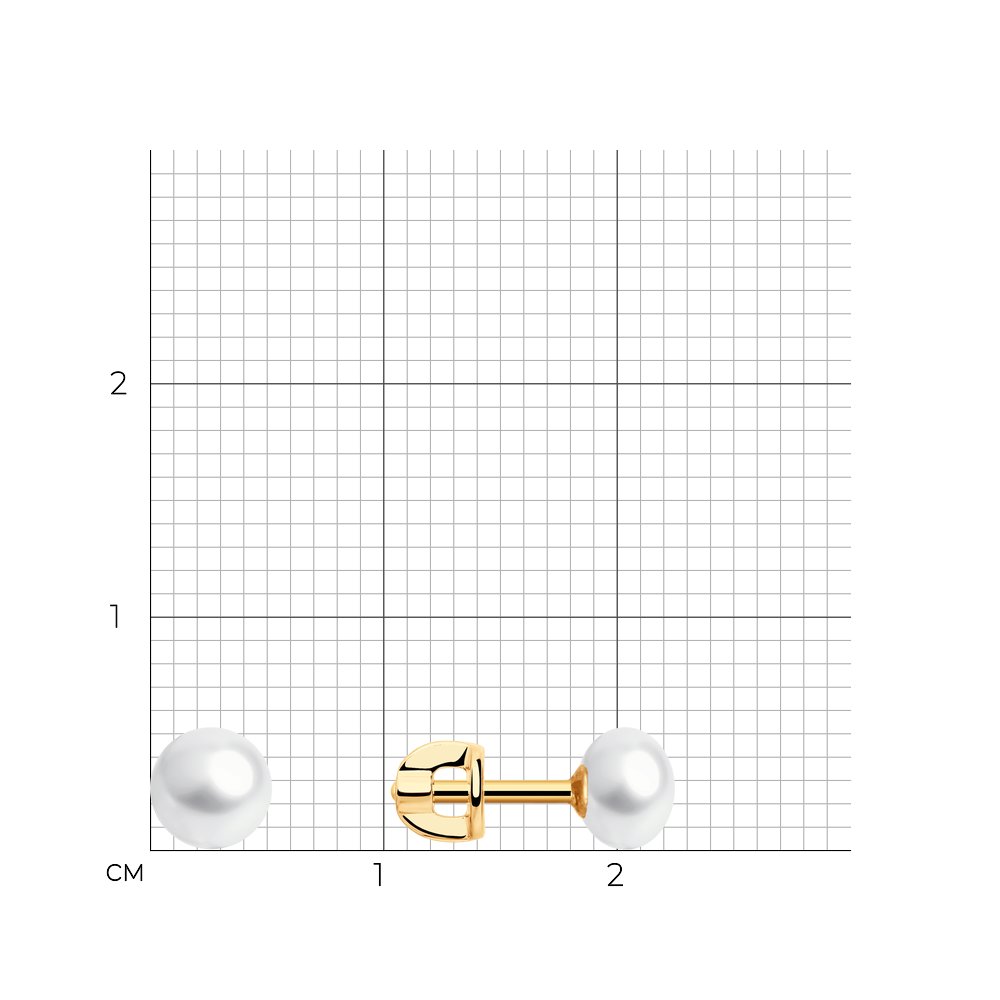 Пусеты из красного золота 585 пробы 792026