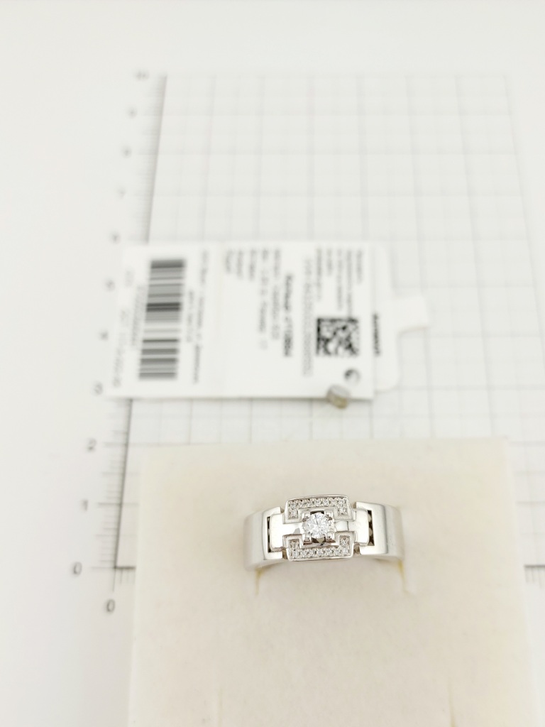 Кольцо из родированого серебра 925 пробы с110684