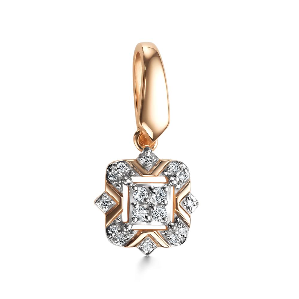 Подвеска из красного золота 585 пробы 36201-100 с бриллиантами