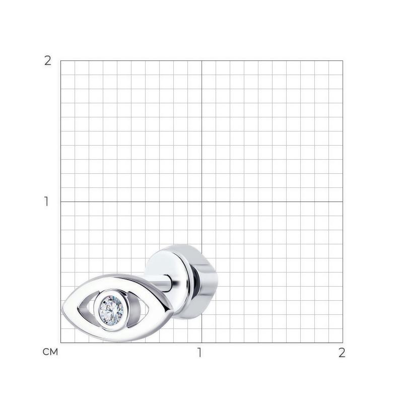 Пусета из родированого серебра 925 пробы 94170143