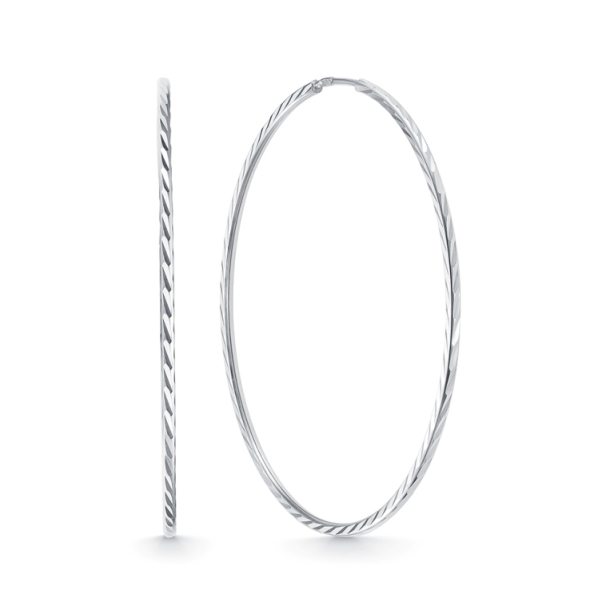 Серьги конго женские из родированого серебра 925 пробы с020050-1