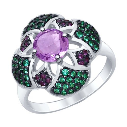 Кольцо из родированого серебра 925 пробы 92011430