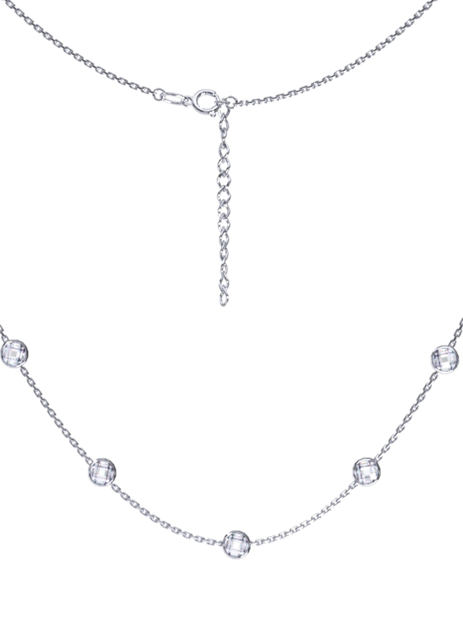 Колье из родированого серебра 925 пробы 0310464-00775