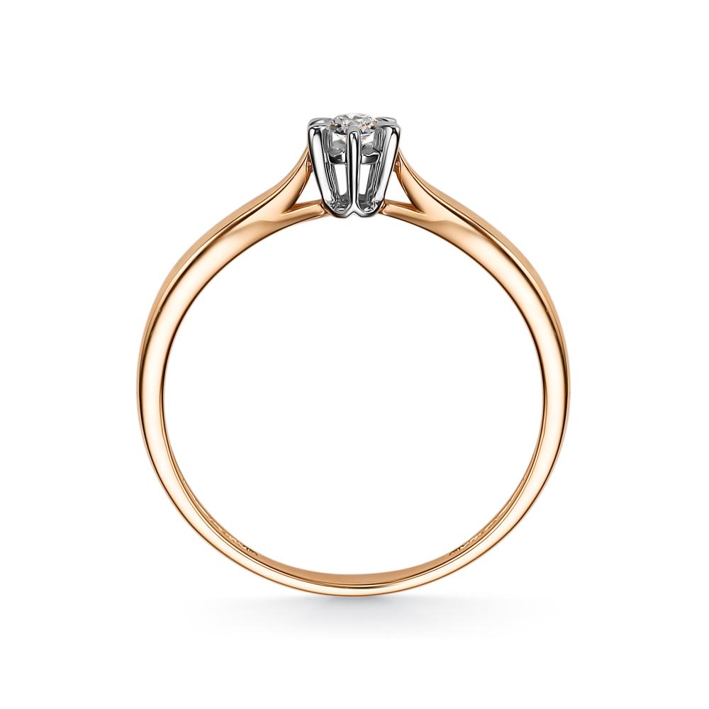 Кольцо из красного золота 585 пробы 14240-100 с бриллиантом