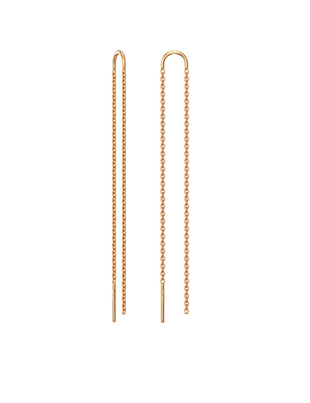 Серьги протяжки женские из красного золота 585 пробы НС12-365