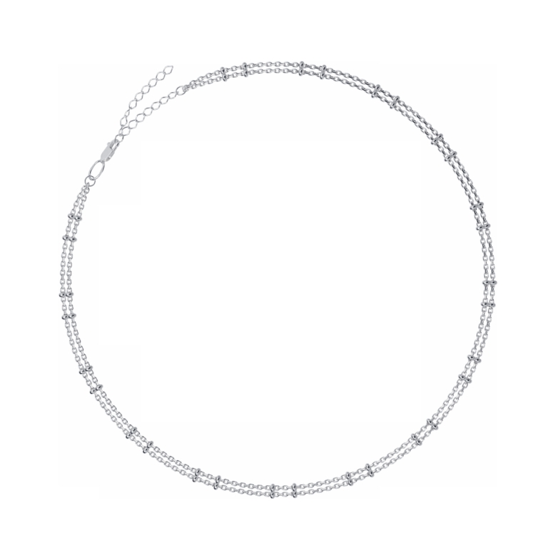 Колье из родированого серебра 925 пробы НХ22-1809Р-3 д. 0,4 мм