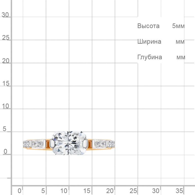 Кольцо из красного золота 585 пробы 67838А