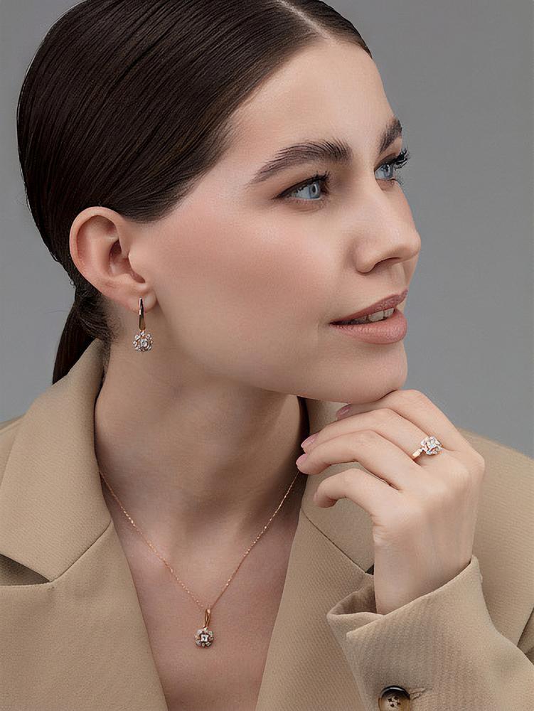 Подвеска из красного золота 585 пробы 36201-100 с бриллиантами