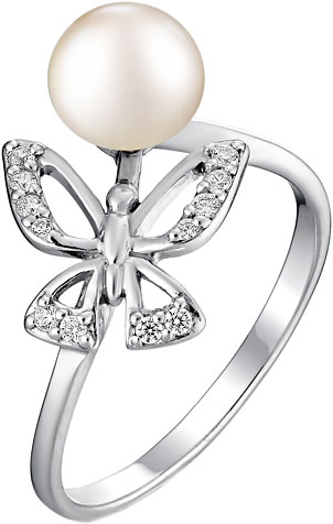 Кольцо из родированого серебра 925 пробы 27095S1