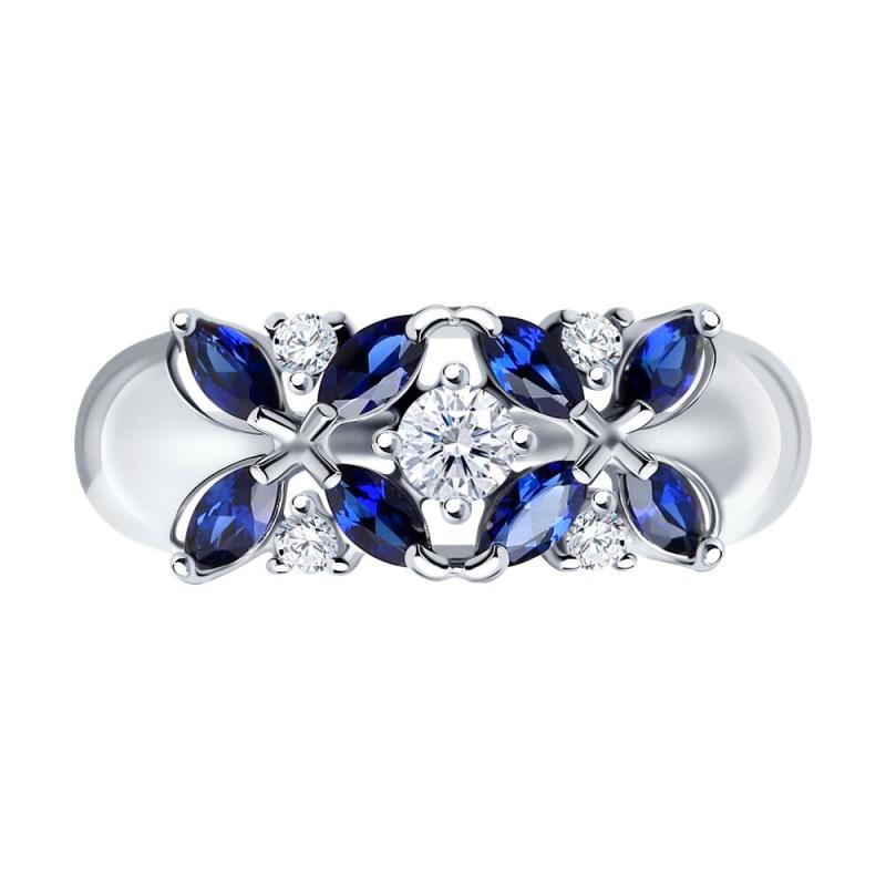 Кольцо из родированого серебра 925 пробы 88010032