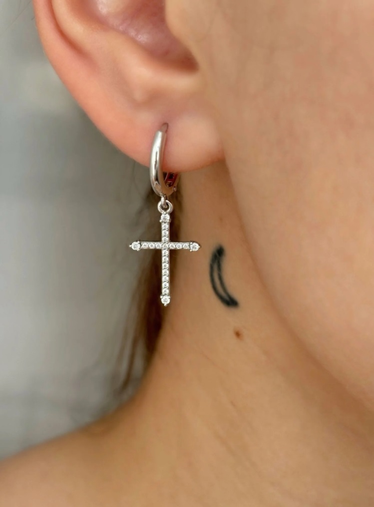 Серьги конго женские из родированого серебра 925 пробы с13.161.42.00