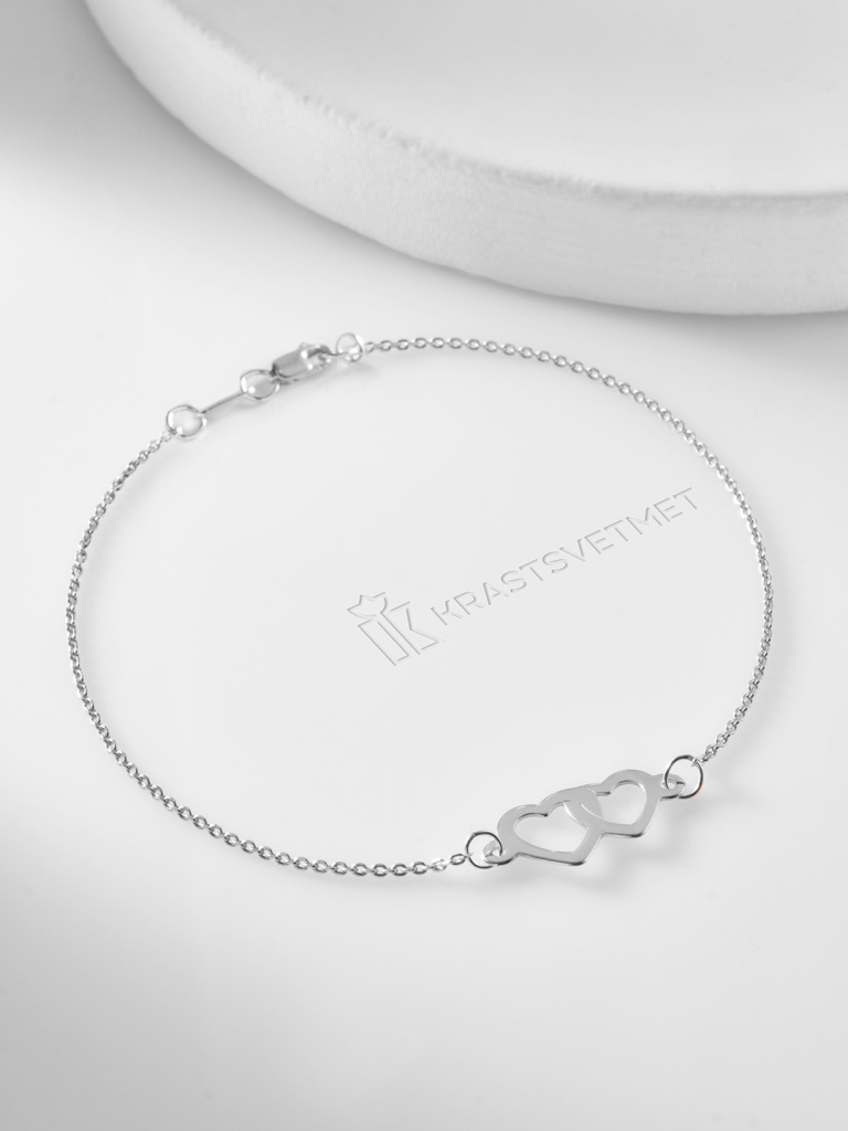 Браслет из родированого серебра 925 пробы НБ22-577-3 д. 0,35  , плетение: кобра