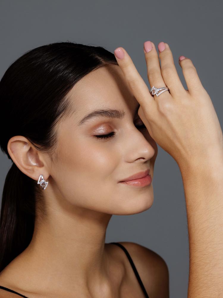 Серьги из серебра 02-4059/00ГХ-00