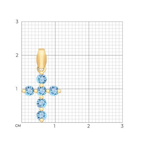 Крест из красного золота 585 пробы 730600