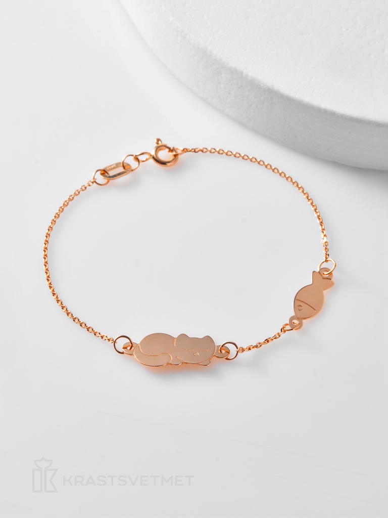 Браслет из красного золота 585 пробы НБ12-2065 д. 0,3