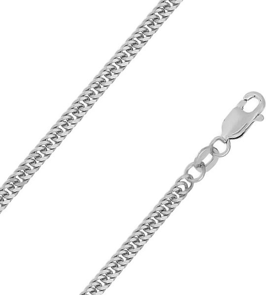 Цепь из родированого серебра 925 пробы НЦ22-023-3 д. 0,6  , плетение: гурмета допиа