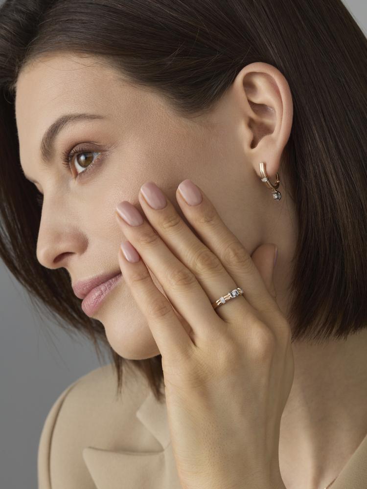 Серьги с английским замком женские из золота 585 пробы 26501-100 с бриллиантами