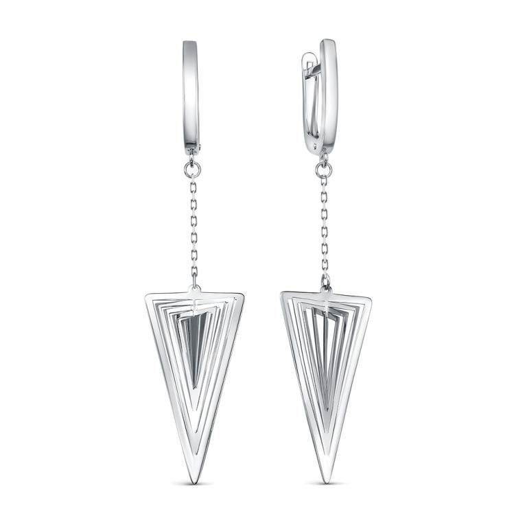 Серьги женские из родированого серебра 925 пробы с120841