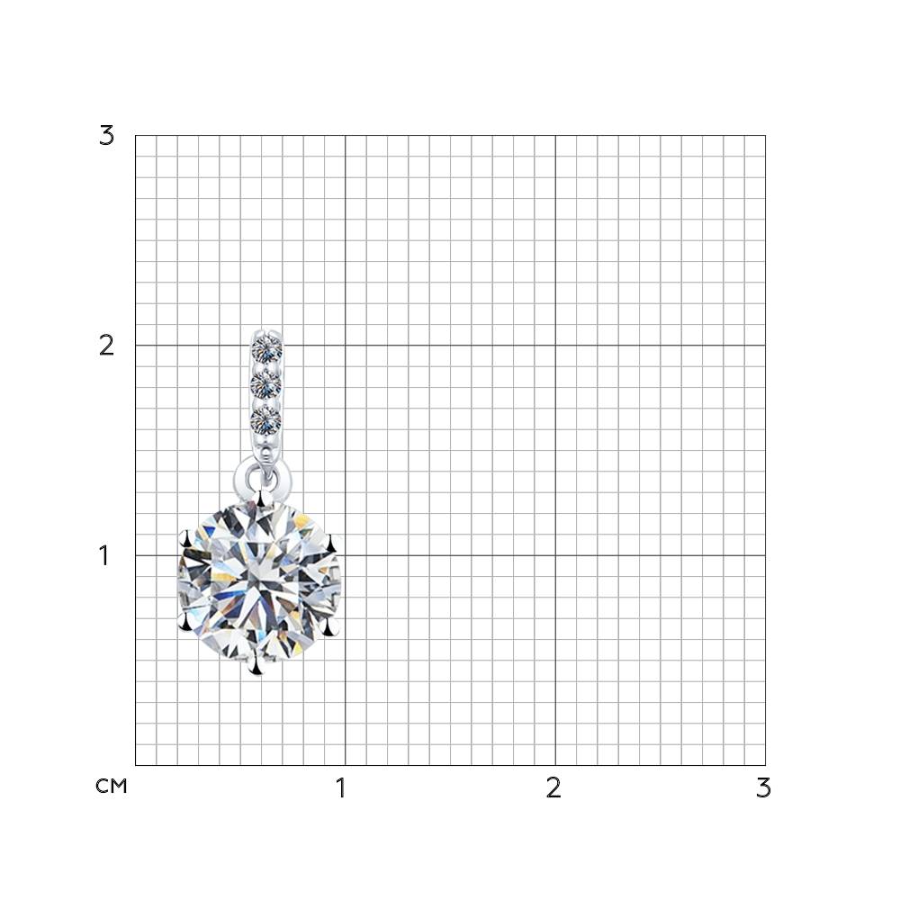 Подвеска из родированного серебра 925 пробы 89030002 с фианитом swarovski
