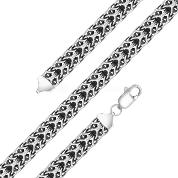 Браслет из черненого серебра 925 пробы 02-043100-105002 д. 1  , плетение: аллигатор, ширина: 90 мм