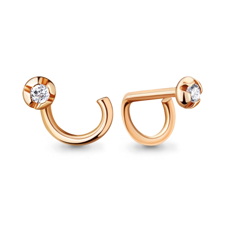 Пирсинг из красного золота 585 пробы 75566