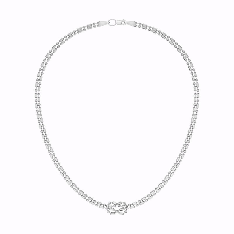 Колье из родированого серебра 925 пробы НХ22-2018-3 д. 2 мм