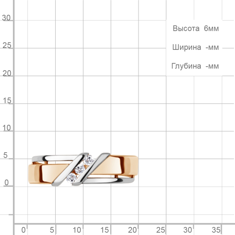 Кольцо из красного золота 585 пробы 68328А