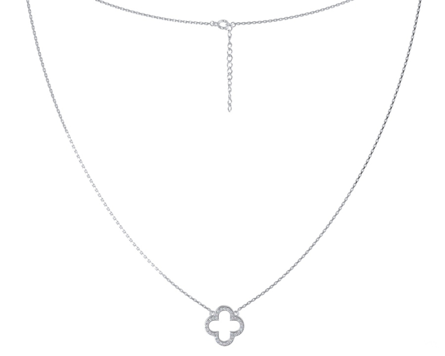 Колье из родированого серебра 925 пробы 0320436-00775