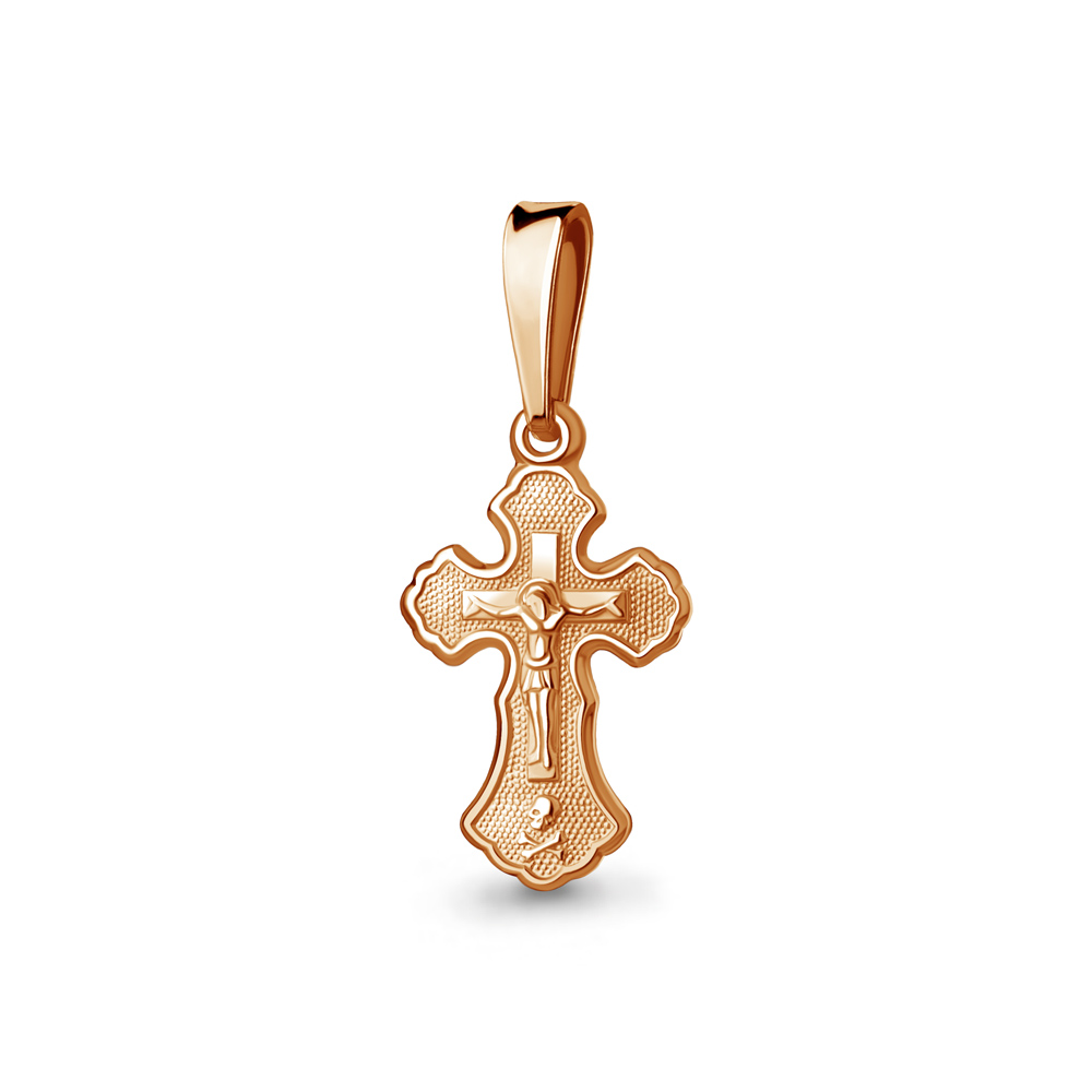 Крест из красного золота 585 пробы 11201