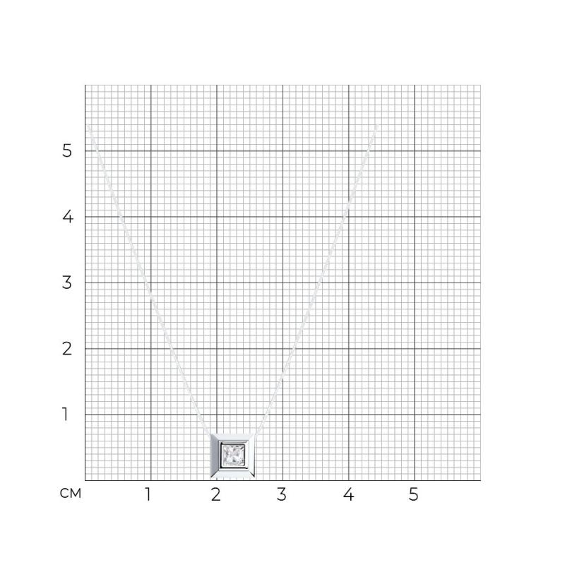Колье из родированого серебра 925 пробы 94070150