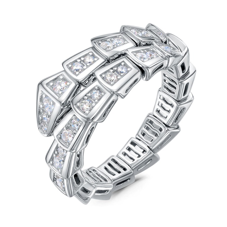 Кольцо из родированого серебра 925 пробы с110627