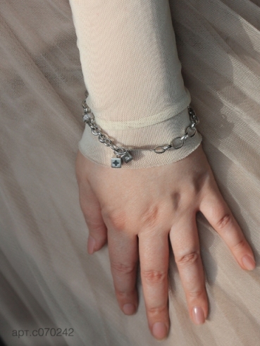 Браслет из родированого серебра 925 пробы с070242