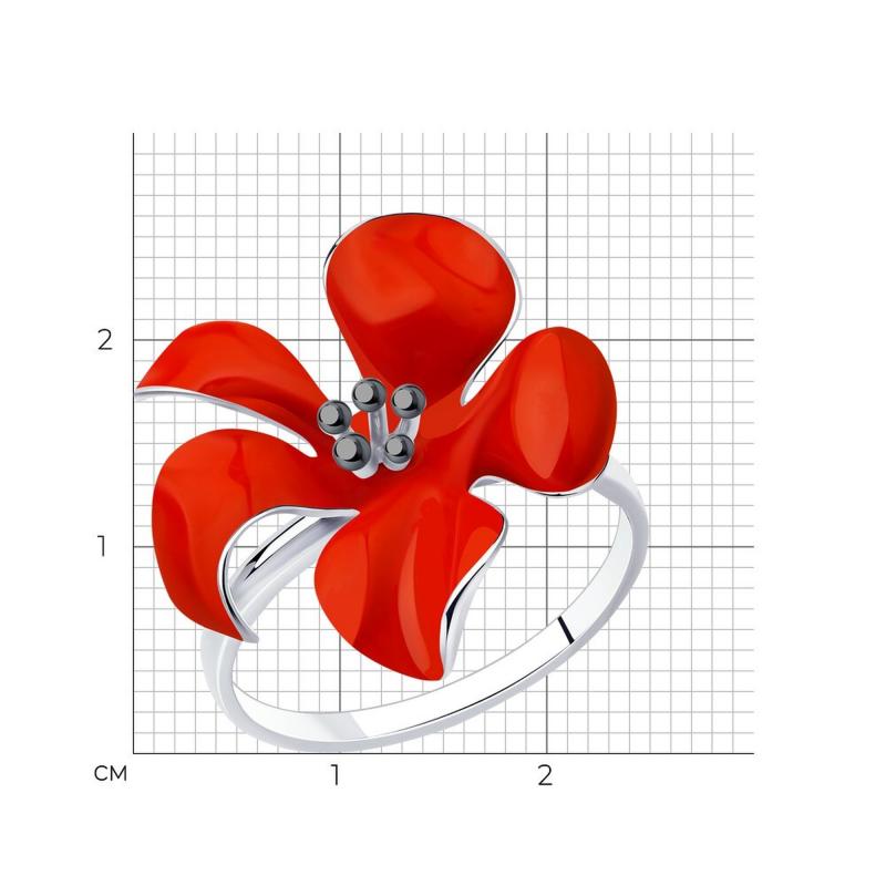 Кольцо из родированого серебра 925 пробы 94013387
