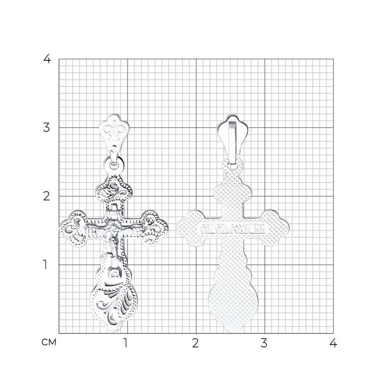 Крест из родированого серебра 925 пробы 94120080