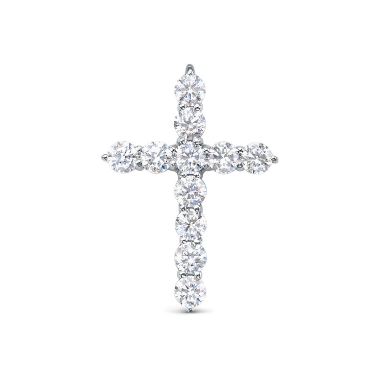 Крест из родированого серебра 925 пробы с080040