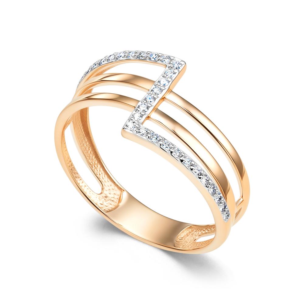 Кольцо из красного золота 585 пробы 16578-100 с бриллиантами