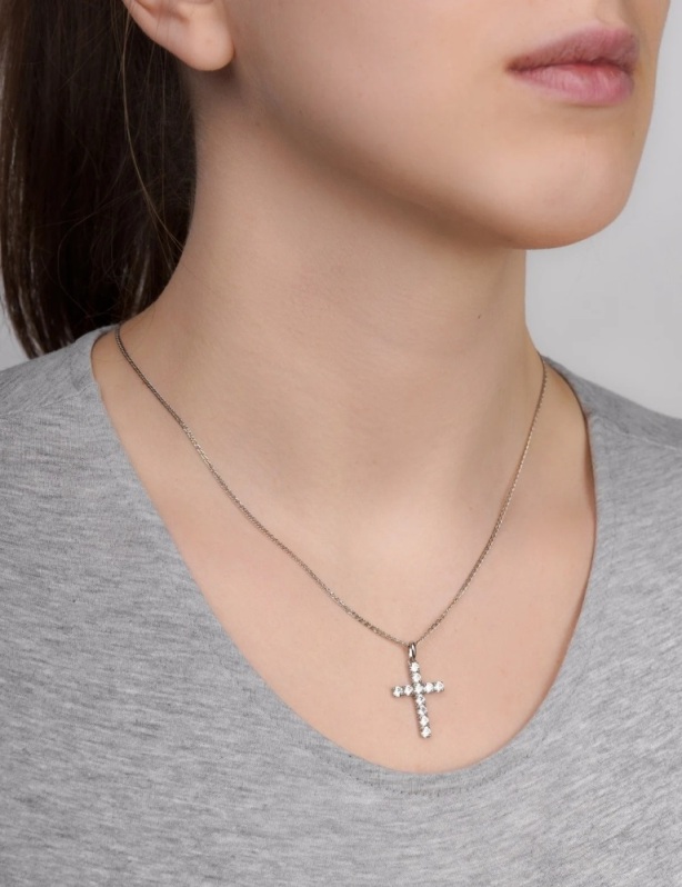 Крест из родированого серебра 925 пробы с5.56/3.11.00