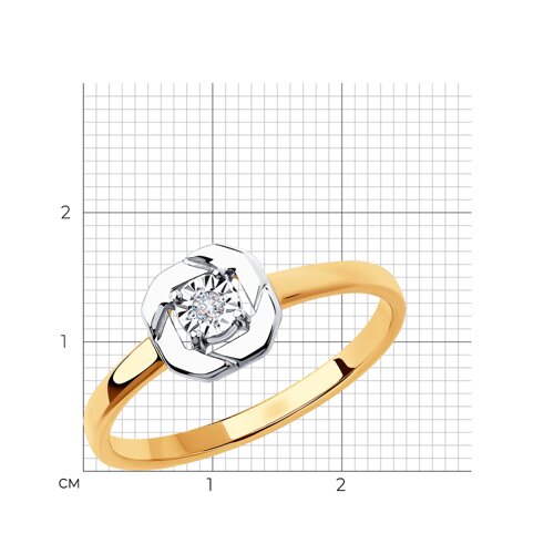 Кольцо из золота 585 пробы 1011863 с бриллиантом