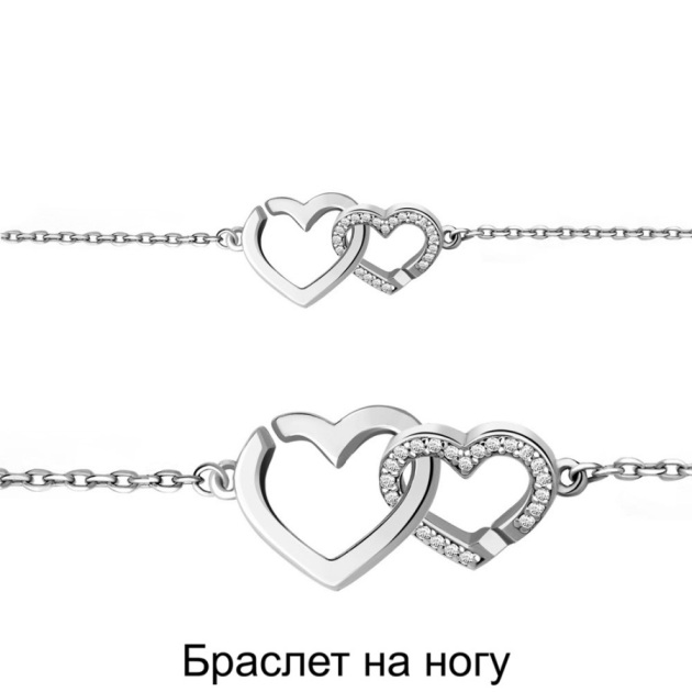 Браслет из родированого серебра 925 пробы 74493А