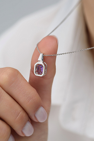 Подвеска из родированого серебра 925 пробы 03-4220/00АМ-00