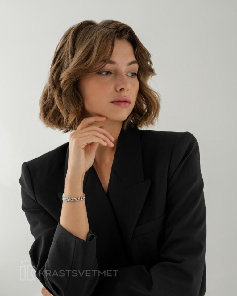 Браслет из родированого серебра 925 пробы НБ22-1551-3 д. 0,5  , плетение: гурметы