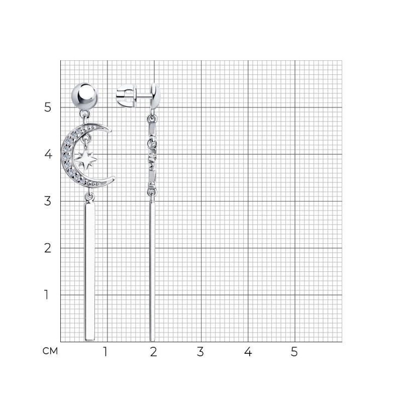 Пусеты из родированого серебра 925 пробы 94023964