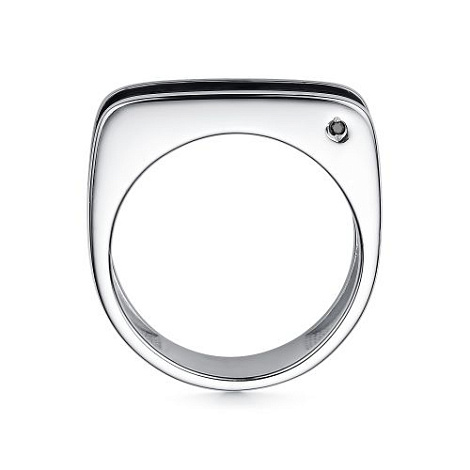 Кольцо из родированого серебра 925 пробы 01-3835/00ЧБ-17 с бриллиантом