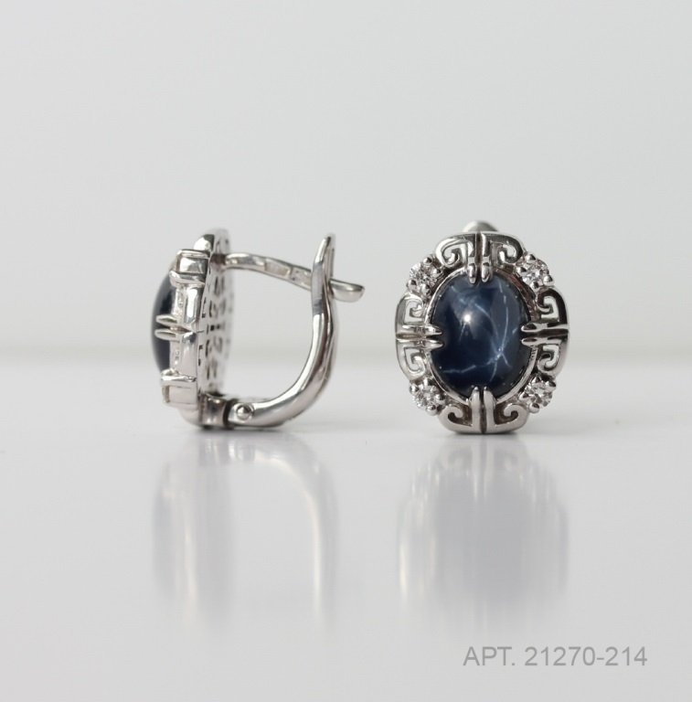 Серьги с английским замком женские из белого золота 585 пробы 21270-214